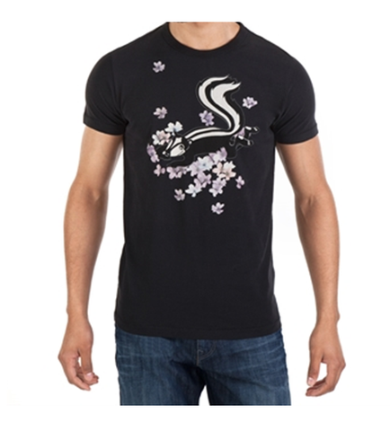French Connection Men's Contemporary Flower and Skunk Tee