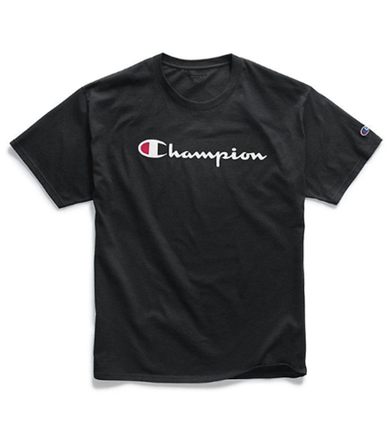Champion Men's Graphic Jersey Tee Script Logo Team Black