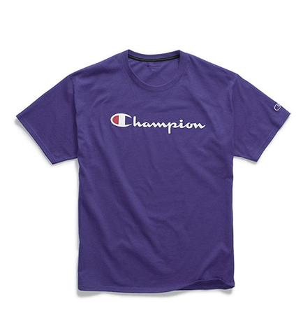 Champion Men's Graphic Jersey Tee Script Logo Purple