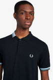 Fred Perry Abstract Collar Polo Shirt Black