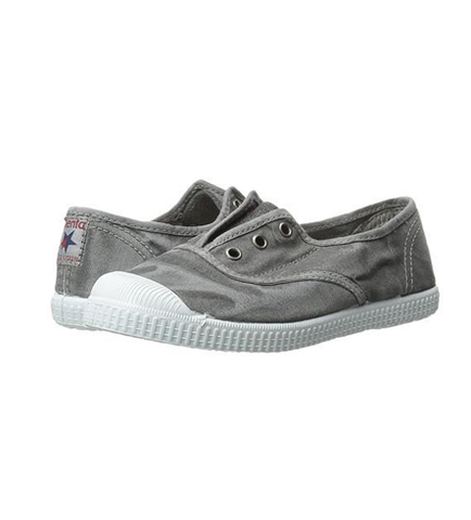 Cienta 70777 Distressed Light Grey Canvas Laceless Sneaker
