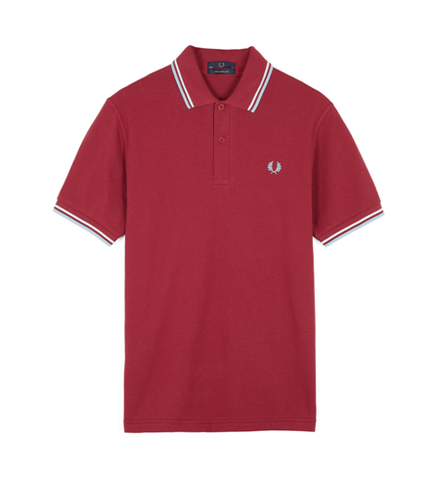 Fred Perry M12 Original Twin Tipped Polo Maroon