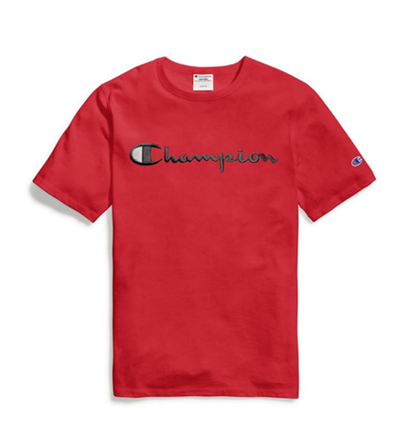 Champion Life Men Script Logo Tee Team Red Scarlet