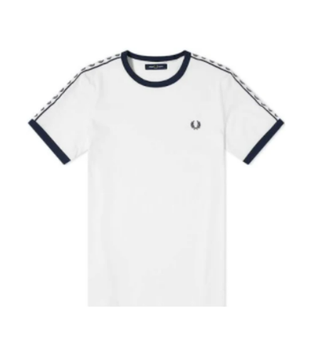 Fred Perry Authentic Taped Ringer Tee Snow White